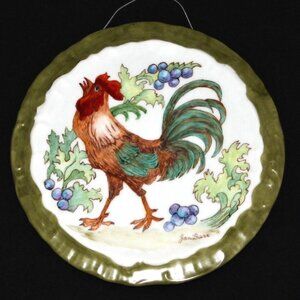 Rooster Wall Décor | Artist Signed Hanging Decor | Jan Barr Ceramic Rooster